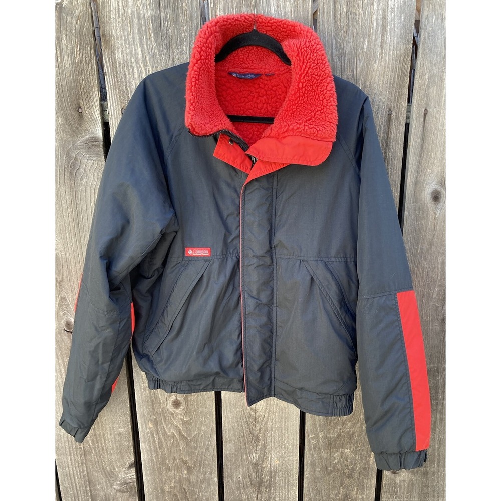 Men's Vintage Columbia Black Full-Zip Lined Jacket M Ski Outdoors Korea 90s
